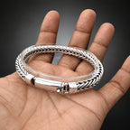 7mm 999 Pure Silver, Handcrafted Foxtail Chain Bracelet for Men