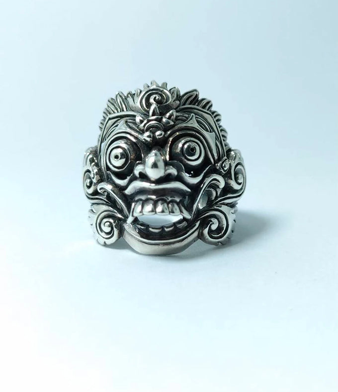 Mens silver ring, Mahakala ring silver, Handmade jewelry, Demon protection Ring.