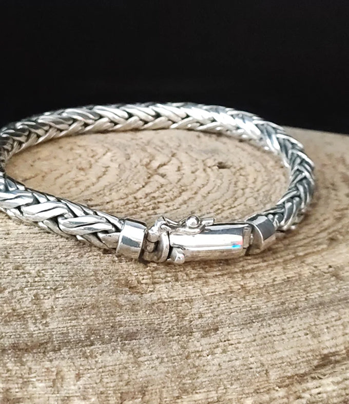 999 Pure Silver Curb Chain Necklace - 6mm Handmade