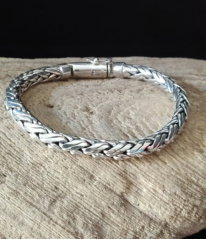 999 Pure Silver Curb Chain Necklace - 6mm Handmade