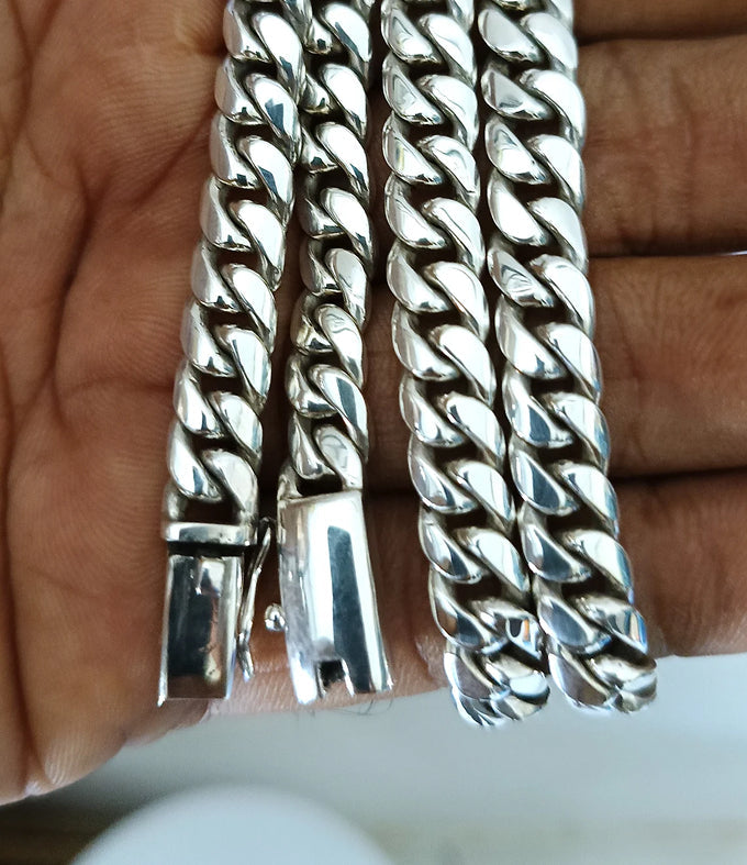 8mm 999 Pure Silver Curb Chain Necklace - Balinese Jewelry