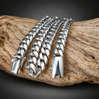 Men's 8mm Heavy 999 Pure Silver Curb Chain Necklace