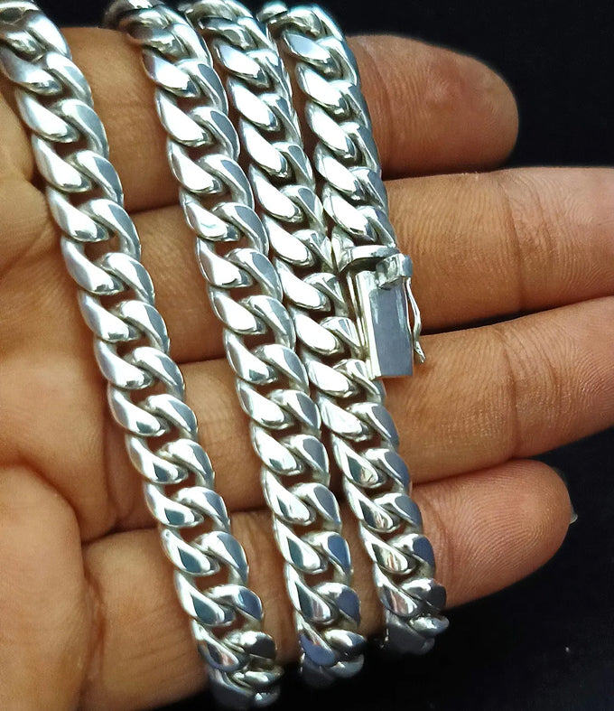 8mm 999 Pure Silver Curb Chain Necklace - Balinese Jewelry