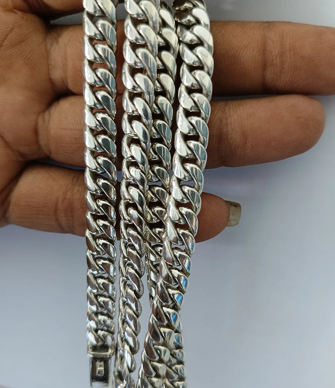 8mm 999 Pure Silver Curb Chain Necklace - Balinese Jewelry