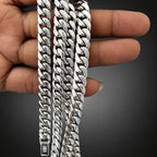 Men's 8mm Heavy 999 Pure Silver Curb Chain Necklace