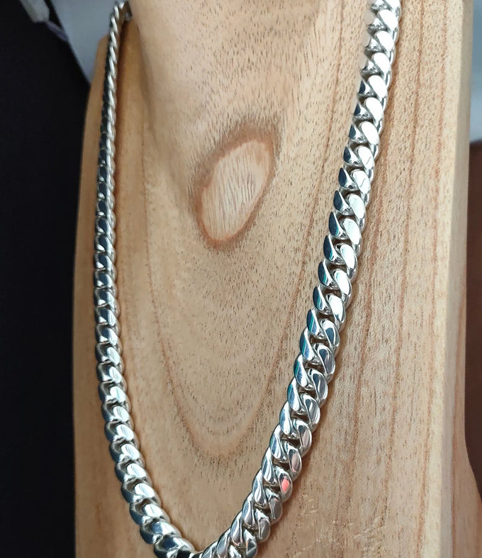 8mm 999 Pure Silver Curb Chain Necklace - Balinese Jewelry