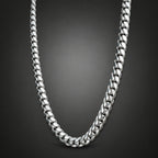 Men's 8mm Heavy 999 Pure Silver Curb Chain Necklace