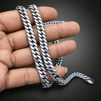 Handcrafted Men's 8mm Heavy 999 Pure Silver Curb Chain Necklace