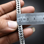 Handcrafted Men's 8mm Heavy 999 Pure Silver Curb Chain Necklace