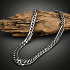 Handcrafted Men's 8mm Heavy 999 Pure Silver Curb Chain Necklace