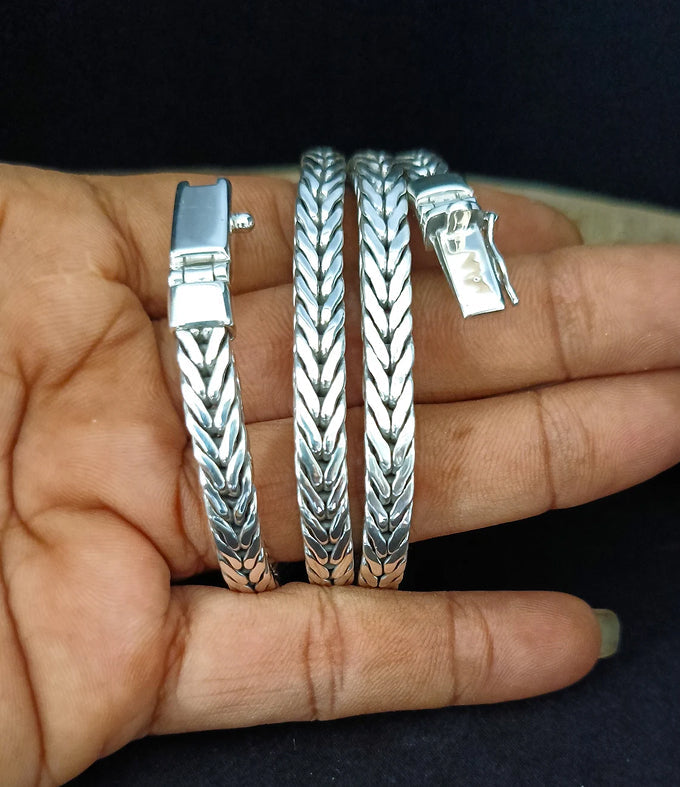 999 Silver Foxtail Chain Necklace - Handmade Bali Jewelry