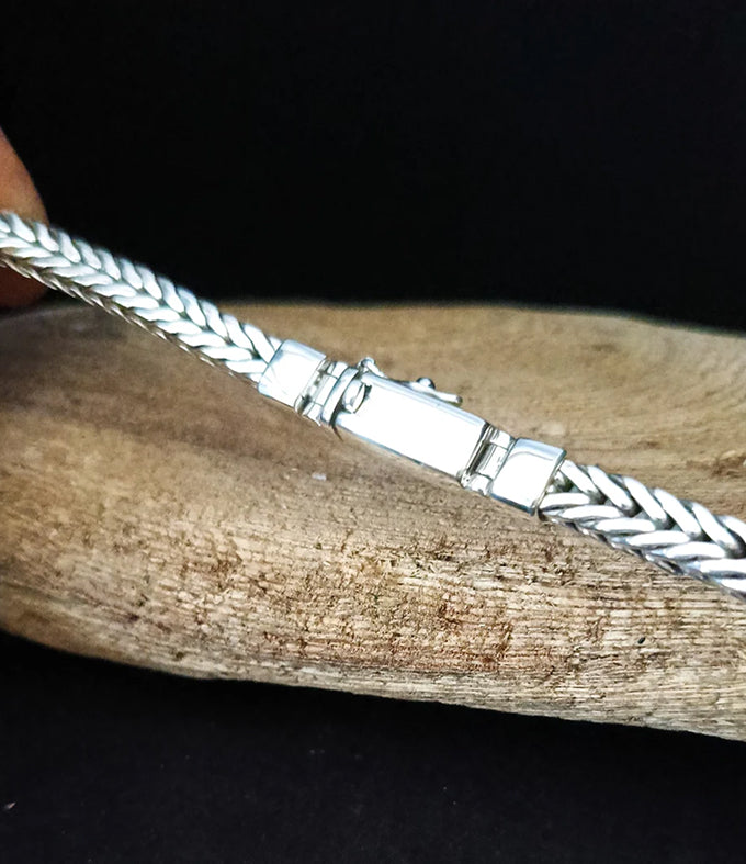 999 Silver Foxtail Chain Necklace - Handmade Bali Jewelry