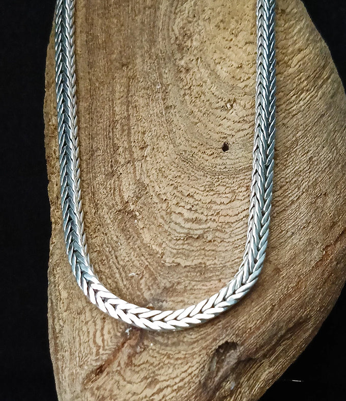 999 Silver Foxtail Chain Necklace - Handmade Bali Jewelry