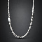 Men's 6mm 999 Pure Silver Byzantine Chain Necklace