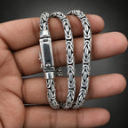 Men's 6mm 999 Pure Silver Byzantine Chain Necklace