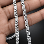 Men's 4mm 999 Pure Silver Braid Chain Necklace