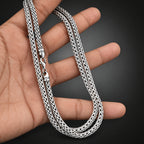 Men's 4mm 999 Pure Silver Braid Chain Necklace