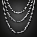 Men's 4mm 999 Pure Silver Braid Chain Necklace