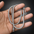 Handcrafted Men's 3mm 999 Pure Silver Foxtail Chain Necklace