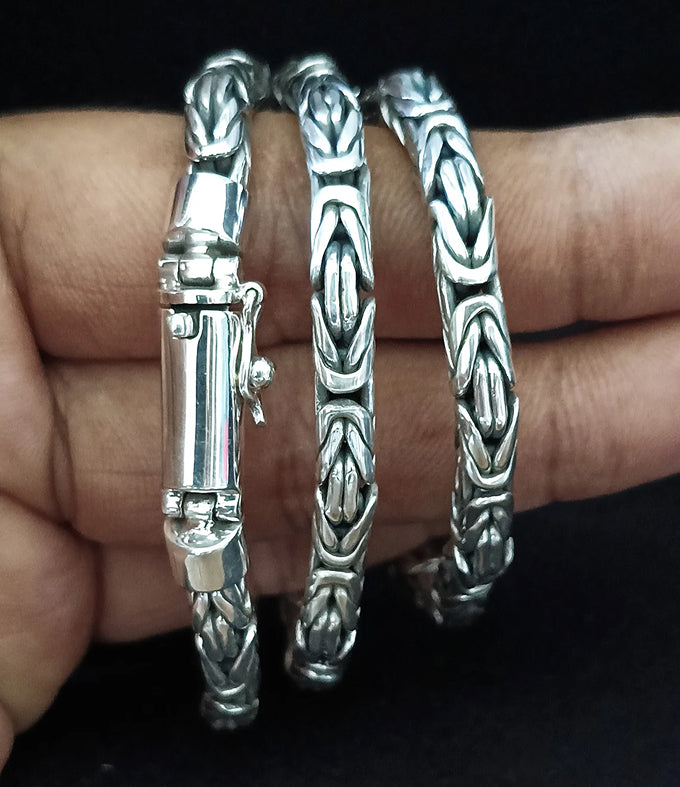 999 silver chain, Chunky silver necklace, handmade jewelry.