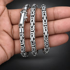 Men’s 999 Fine Silver Byzantine Chain Necklace, 6mm Handmade