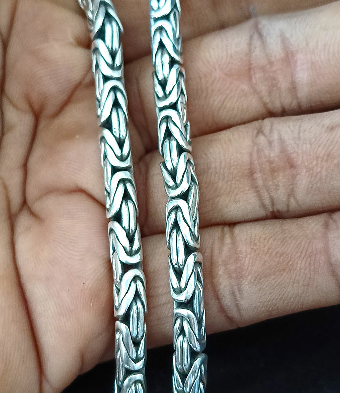 999 silver chain, Chunky silver necklace, handmade jewelry.