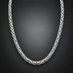Men’s 999 Fine Silver Byzantine Chain Necklace, 6mm Handmade