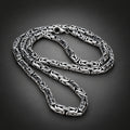 Men’s 999 Pure Silver Byzantine Chain Necklace, 4mm Handmade in Bali