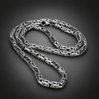 Men’s 999 Pure Silver Byzantine Chain Necklace, 4mm Handmade in Bali