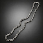 Men’s 999 Pure Silver Byzantine Chain Necklace, 4mm Handmade in Bali