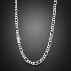 999 Pure Silver Figaro Chain Necklace, 8mm Handmade