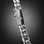 999 Pure Silver Figaro Chain Necklace, 8mm Handmade
