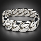 Men’s 999 Pure Silver Curb Chain Bracelet, 23–24mm Heavyweight