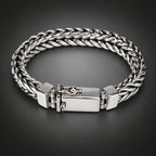Men’s 999 Pure Silver Foxtail Chain Bracelet, 10mm Handmade