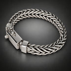 Men’s 999 Pure Silver Foxtail Chain Bracelet, 10mm Handmade