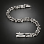 Men’s 999 Pure Silver Byzantine Snake Chain Bracelet, 6mm
