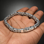 Men’s 999 Pure Silver Byzantine Snake Chain Bracelet, 6mm