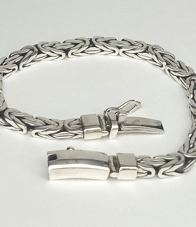 6 mm Mens 999 Silver Snake Chain Bracelet, Gift for Men