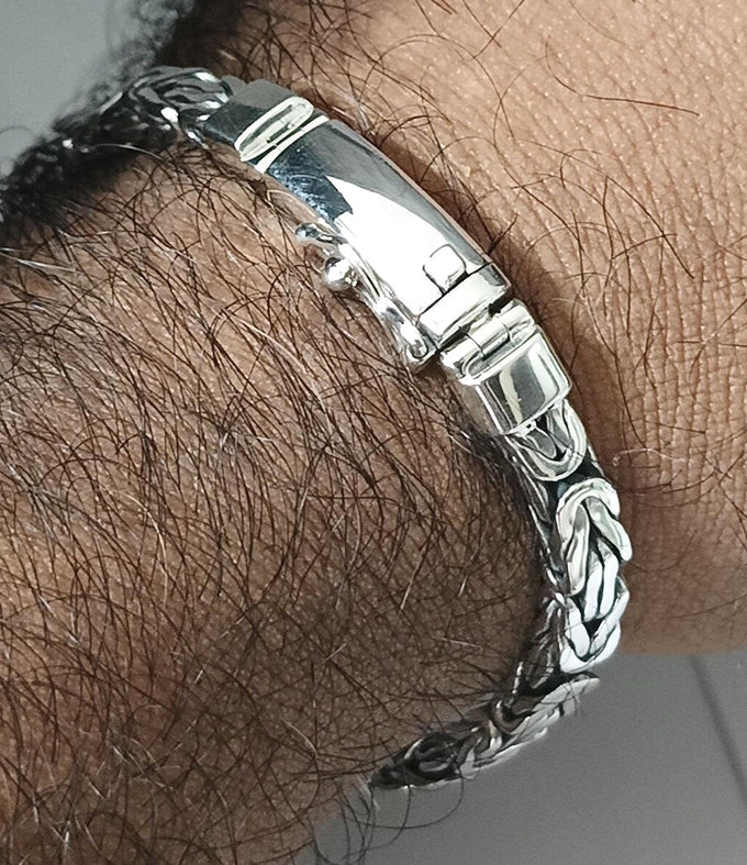 6 mm Mens 999 Silver Snake Chain Bracelet, Gift for Men