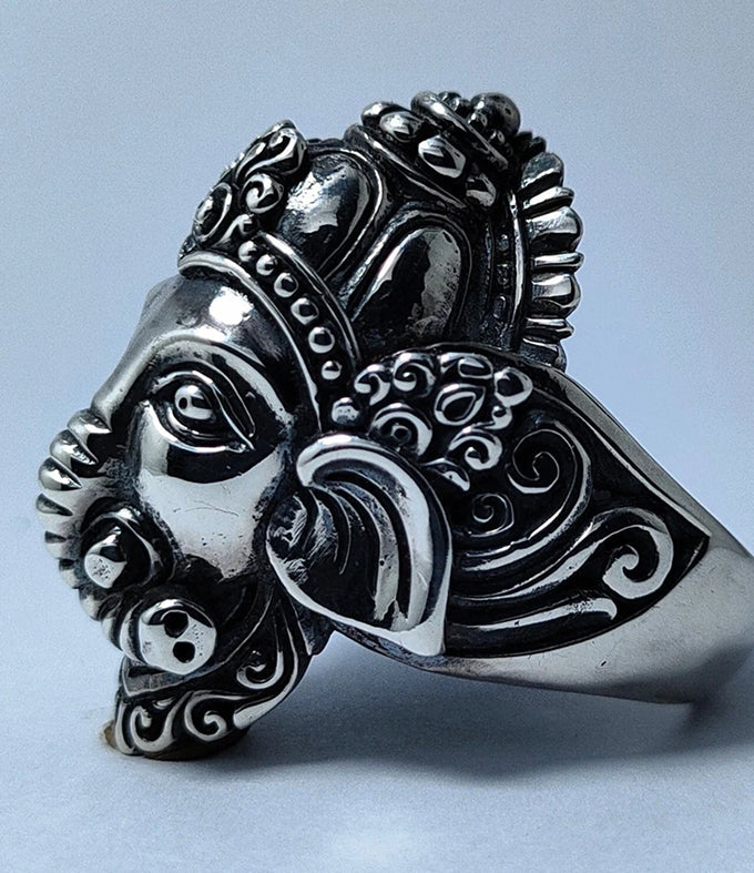 Ganesha Ring silver, Elephant Ring, Handmade jewelry.