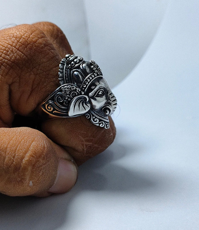 Ganesha Ring silver, Elephant Ring, Handmade jewelry.
