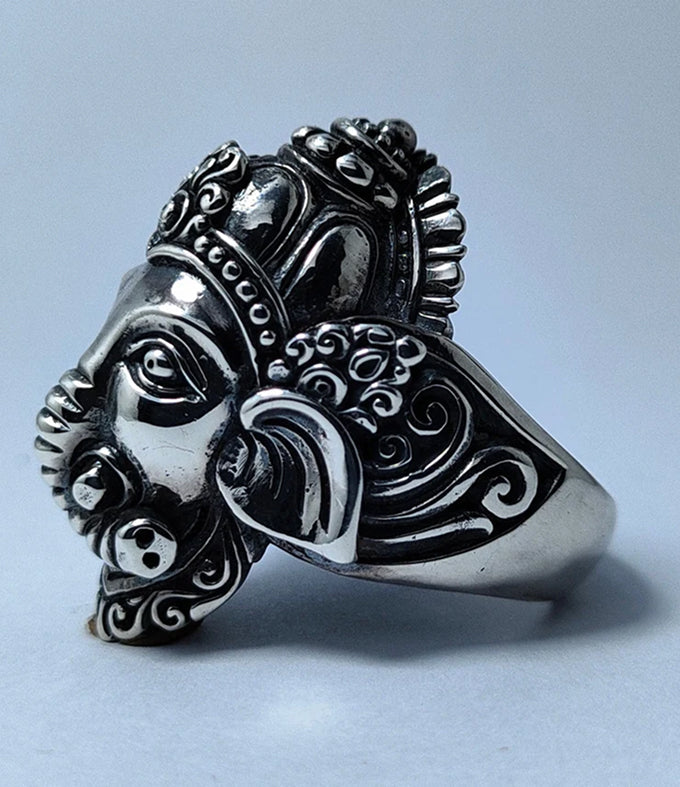 Ganesha Ring silver, Elephant Ring, Handmade jewelry.