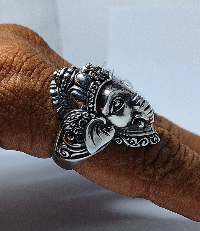 Ganesha Ring silver, Elephant Ring, Handmade jewelry.