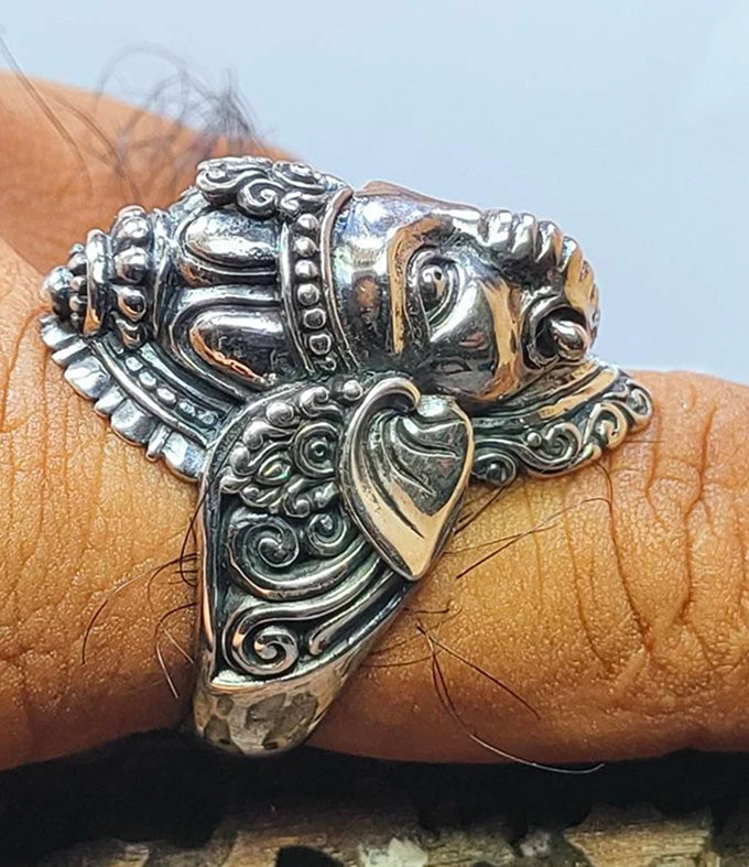 Ganesha Ring silver, Elephant Ring, Handmade jewelry.