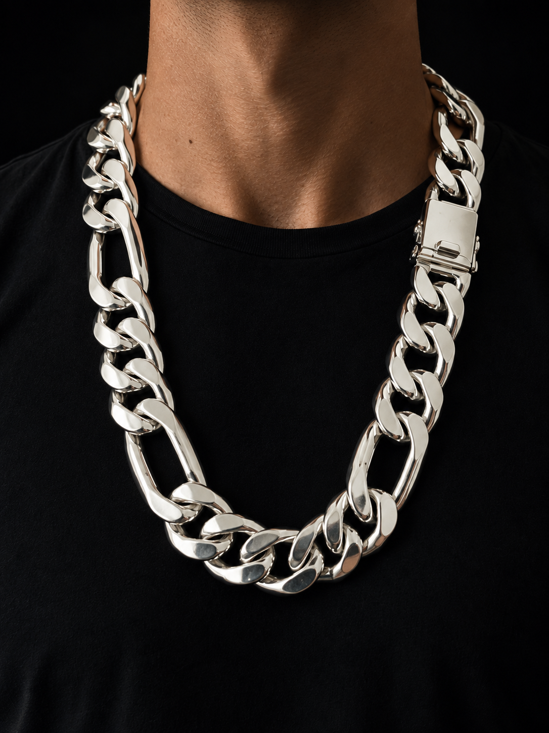 20 mm figaro necklace, Heavy 999 Silver Anchor Chain Necklace - Handmade Men's Jewelry