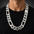 20mm Heavy 999 Silver Figaro Chain Necklace, 20"