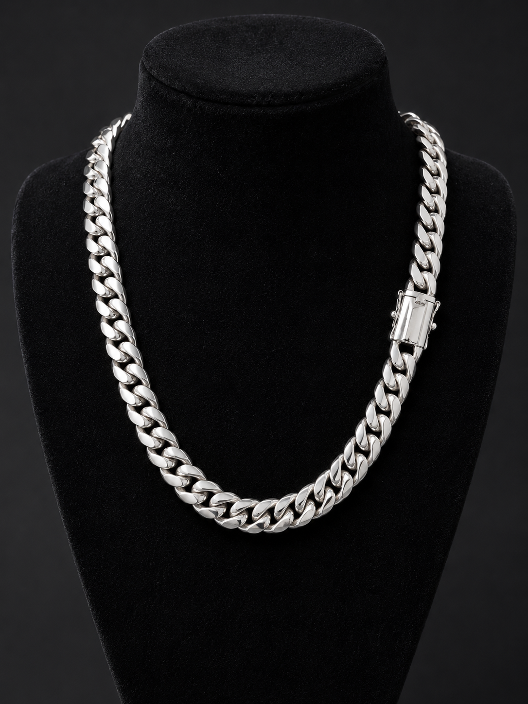 12 mm Men's 999 Pure Silver Curb Chain Necklace - Bali Handmade