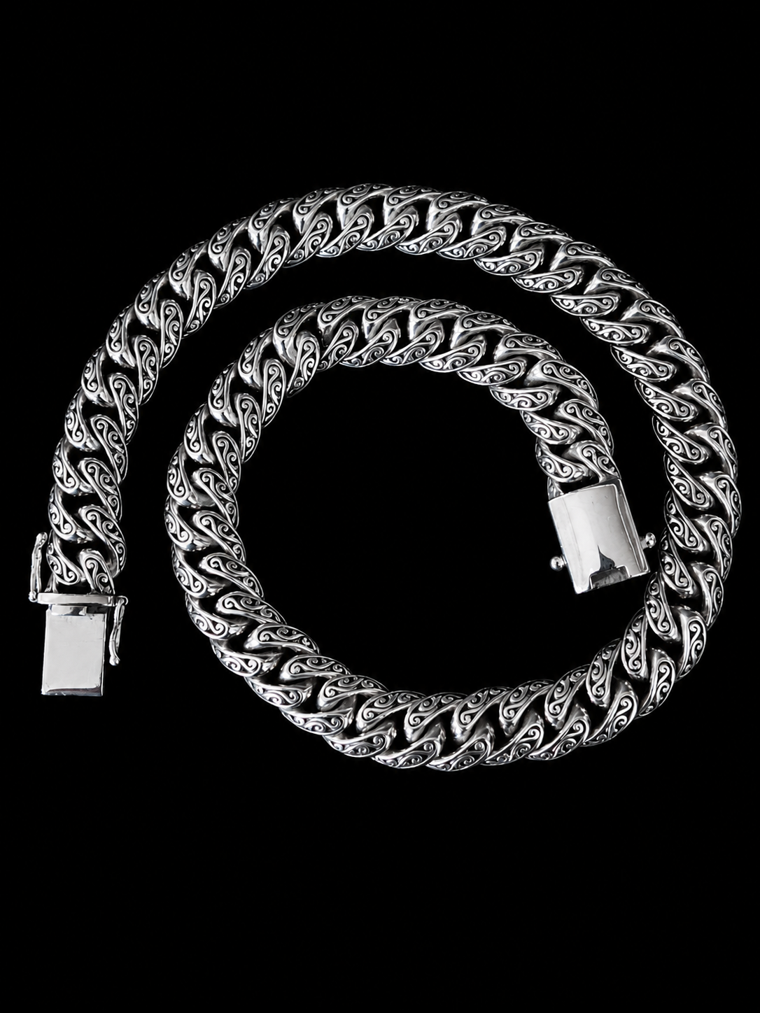 15 mm Curb Chain Necklace, Handmade 999 Pure Silver, Men's Jewelry (Salinan)