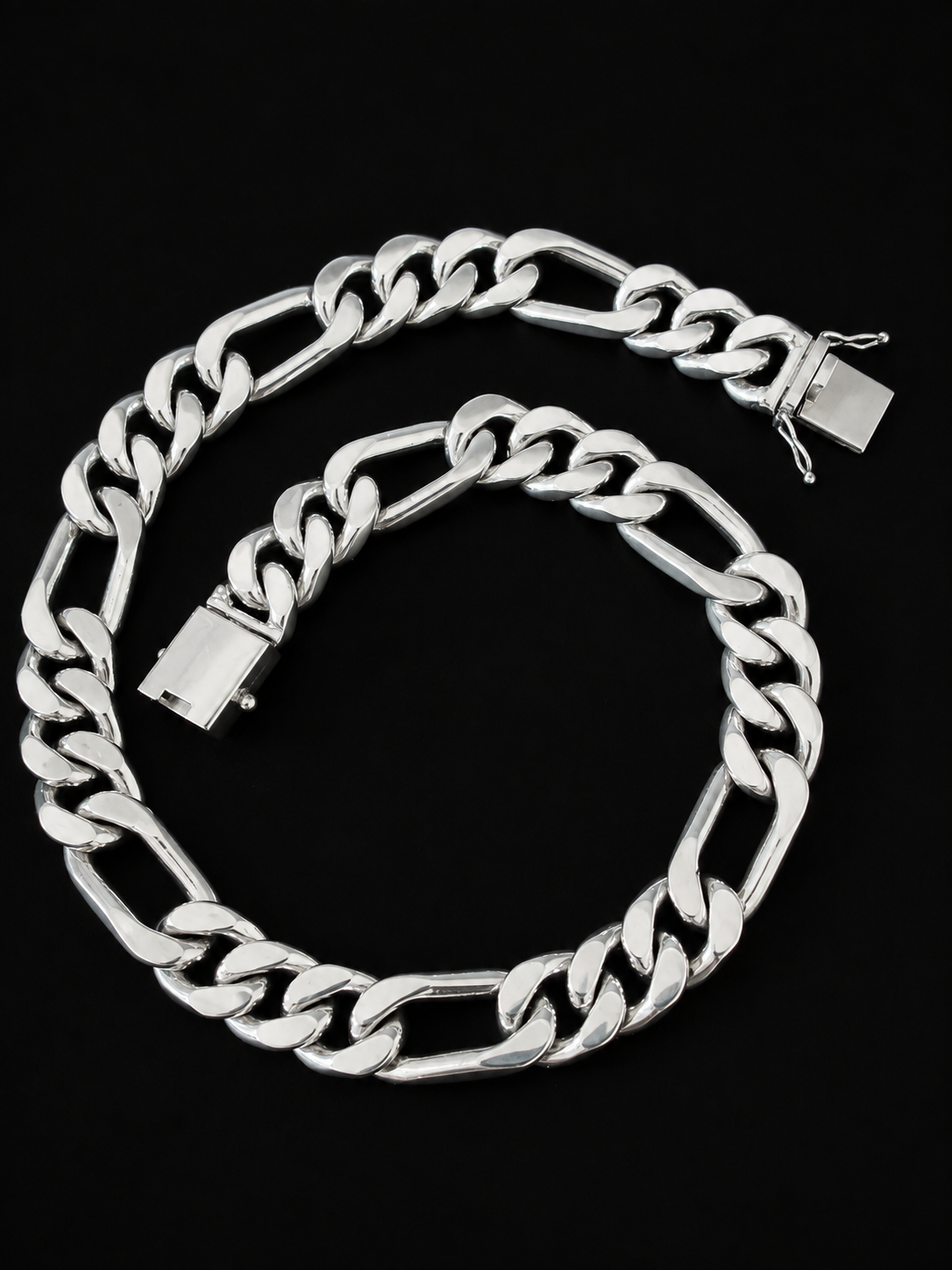 20 mm figaro necklace, Heavy 999 Silver Anchor Chain Necklace - Handmade Men's Jewelry