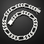 20mm Heavy 999 Silver Figaro Chain Necklace, 20"